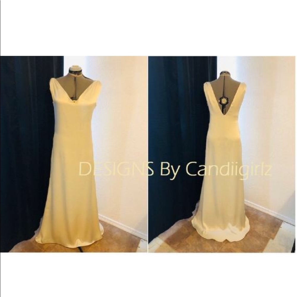 Sale markdown 1920s insp silk charmeuse long wedding gown s10/12